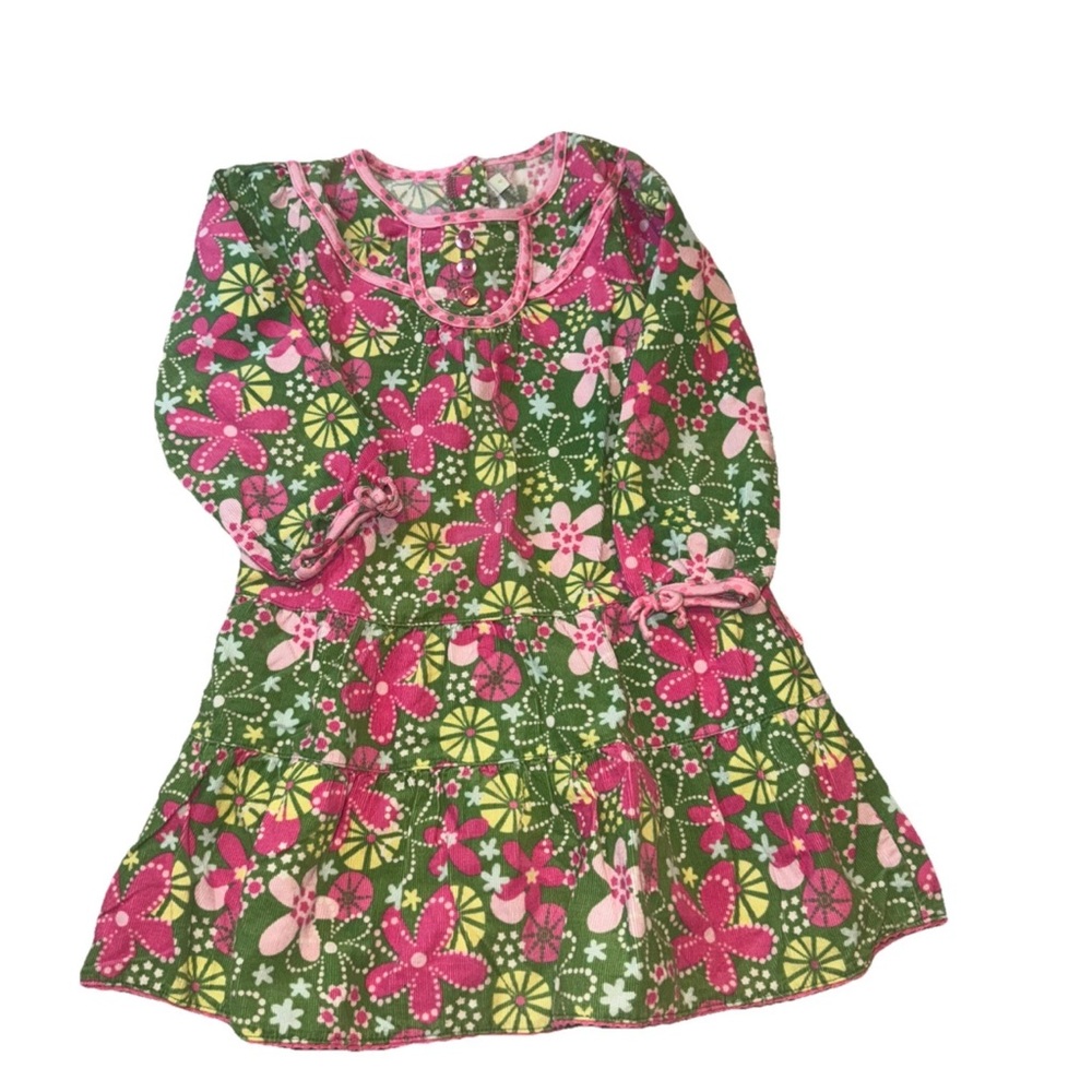 Le Top Pink Green Floral Dress 4 Corduroy